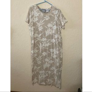 White Floral Beige / Tan Dress